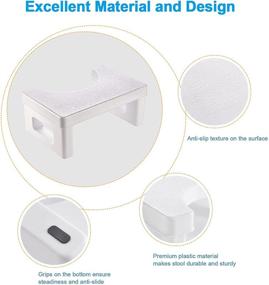 img 1 attached to AmazerBath 7 Inch Toilet Stool, Detachable Bathroom Poop Stool - White