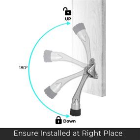 img 2 attached to 🚪 Дверной остановщик из сатинового никеля - держатель Kickdown Easy-Step с резиновой ножкой для безопасности, винтовые ограничители двери (4 дюйма)