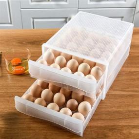 img 4 attached to 🥚 FiiMan 60 Grid Large-Capacity Drawer-Type Egg Holder - Convenient Household Egg Storage Box, Multi-Layer Chicken Egg Container for Fresh Preservation