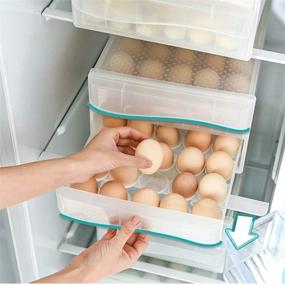 img 3 attached to 🥚 FiiMan 60 Grid Large-Capacity Drawer-Type Egg Holder - Convenient Household Egg Storage Box, Multi-Layer Chicken Egg Container for Fresh Preservation