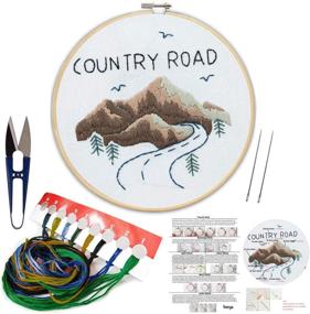 img 4 attached to 🏔️ Beginner's Handmade Needlepoint Embroidery Kit for Kids - Mountain Design