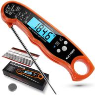 🔥 kuluner tp-01 waterproof digital instant read meat thermometer | 4.6” folding probe, backlight & calibration function | cooking food candy, bbq grill, liquids & beef | orange logo