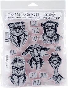 img 1 attached to 🎨 Tim Holtz Hipster Cling Rubber Stamp Set, Multi-Colour, Synthetic Material, 24.5 x 18 x 0.6 cm - Art Gone Wild