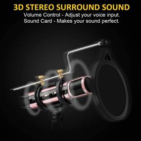 img 2 attached to 🎙️ Rosegold USB Microphone with Stand for Laptop, MAC, Windows, Phone – ZealSound Metal Condenser Recording Mic for ASMR, Zoom Stream, YouTube Video Studio, Voice Overs & Broadcast
