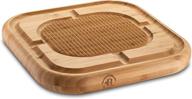 🎋 bambusi bamboo butcher block cutting board - carving turkey chopping block - reversible wood serving tray 13 x 13 x 1.5 inch with juice groove, spikes for stabilizing meat during carving логотип