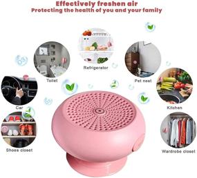 img 3 attached to 🌸 Compact USB Rechargeable Mini Ozone Generator O3 UV Deodorizer Air Purifier - PINK