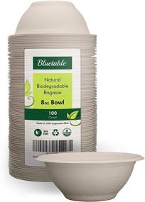 img 4 attached to 🌱 100 Pack of Eco-Friendly Biodegradable Bowls 8 oz – Made from 100% Sugarcane, BPA Free Small Disposable Bowl for Desserts, Soup & Horderves – Natural Paper Bowls by Bluetable