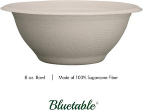 img 3 attached to 🌱 100 Pack of Eco-Friendly Biodegradable Bowls 8 oz – Made from 100% Sugarcane, BPA Free Small Disposable Bowl for Desserts, Soup & Horderves – Natural Paper Bowls by Bluetable