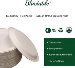 img 2 attached to 🌱 100 Pack of Eco-Friendly Biodegradable Bowls 8 oz – Made from 100% Sugarcane, BPA Free Small Disposable Bowl for Desserts, Soup & Horderves – Natural Paper Bowls by Bluetable