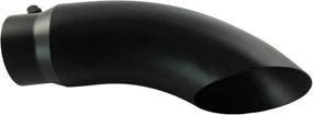 img 1 attached to 🔩 Durable Stainless Steel Diesel Exhaust Tip, 4.00" Inlet, 5.00" Diameter x 16.00" Length, Bolt-On Turn Down Design, High-Temp Black Powder Coating - WTD50016-400-BOSS-BP by Wesdon Exhaust Tip