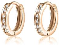 💎 aoboco s925 sterling silver cubic zirconia huggie small hoop earrings for women, girls, and teenagers logo