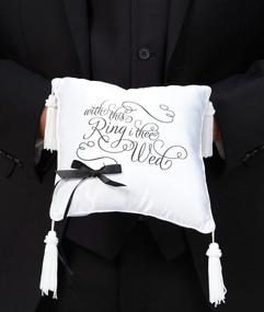 img 1 attached to Lillian Rose Black Wedding Pillow