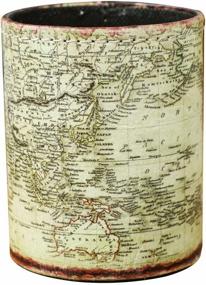 img 4 attached to LINKWELL Vintage World Map PU Leather 🌍 Pencil Pen Holder: Organize Your Desk in Style (PH31)