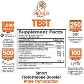 img 3 attached to 💪 Genius Test - A Powerful Testosterone Booster For Men, Natural Energy & Libido Support, Brain Function Enhancement, Fat Loss & Muscle Building Supplement with Ksm-66 Ashwagandha, Shilajit, and Tongkat Ali, 120 Veggie Capsules