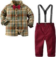 👔 burgundy boys' clothing sets with nwada suspenders: style with gentleman elegance logo