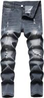 newsee distressed destroyed stretch fashion boys' clothing in jeans logo