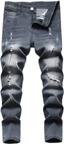 img 4 attached to NEWSEE Distressed Destroyed Stretch Fashion Boys' Clothing in Jeans