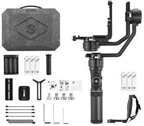 img 4 attached to 📸 Upgraded Zhiyun Crane 2S 3-Axis Handheld Gimbal Stabilizer Combo Package with Dual Handle Grip and Battery Kit, Ideal for DSLR and Mirrorless Cameras, Enhanced Focus Control and Vertical Shooting Capabilities