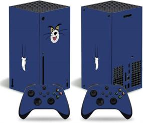 img 3 attached to 🎮 Ultimate Protection for Microsoft Xbox Series X: Vinyl Skin Protector with Full Body Decal Cover, Console Wrap Sticker Skins, and Bonus Controller Decals in Blue