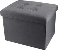 alasdo multipurpose storage ottoman: folding cube coffee table, foot rest & children sofa in linen fabric - grey, l17.7w14h13 logo