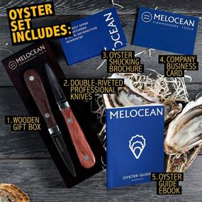 img 1 attached to 🦪 Premium Oyster Shucking Knife Set of 2 - Expert Oyster Knife Shucker Clam Opener Kit in Elegant Gift Box - Includes Bonus Ebook and Brochure!