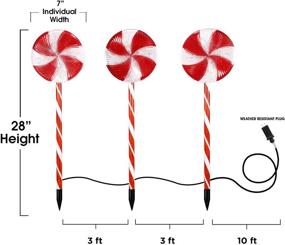 img 2 attached to 🎄 Alpine Corporation COR114T-3 Candy Cane Pathway LED Lights - Decorative Winter Christmas Lights for Front Yard, Red and White - Set of 3 Holiday Décor