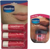 💄 vaseline lip therapy stick rosy lips (3 pack) + lip balm mini rosy 0.25 oz: ultimate lip care bundle logo