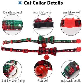 img 3 attached to 2 Pack of Small Pet Collars with Breakaway Feature, Bowtie, and Bell - Enhancing Outdoor Safety and Adjustable Function