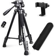 📷 torjim 60” camera tripod: lightweight aluminum stand with wireless remote, carry bag & dslr compatibility logo