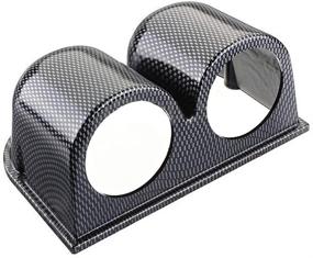 img 4 attached to 🚘 ESUPPORT Carbon Fiber 2" 52mm Heavy Duty Universal Two Hole Dash Dashboard Car Gauge Pod Mount Holder - Ultimate Car Interior Accessory for Secure Gauge Display and Easy Installation