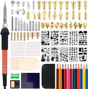 img 4 attached to 🔥 Complete 96-Piece Wood Burning Kit: Pyrography Pen Soldering Iron Tool with Creative DIY Wooden Kits - Carving, Embossing, Soldering Tips, and Carrying Case Included