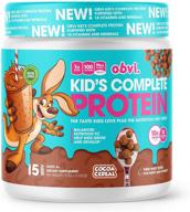 🥣 obvi kid's complete protein - high protein, gluten free, non gmo, with 18 vitamins & minerals - made in usa (cocoa cereal) logo