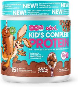 img 4 attached to 🥣 Obvi Kid's Complete Protein - High Protein, Gluten Free, Non GMO, with 18 Vitamins & Minerals - Made in USA (Cocoa Cereal)