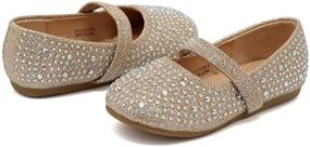 img 1 attached to 👠 Stylish and Sparkly: Shie Gold Glitter Toddler Shoes Ballerina U6DDGZX2 - Size 26 Girls' Shoes