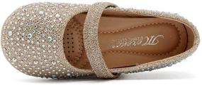 img 2 attached to 👠 Stylish and Sparkly: Shie Gold Glitter Toddler Shoes Ballerina U6DDGZX2 - Size 26 Girls' Shoes