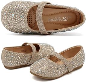 img 3 attached to 👠 Stylish and Sparkly: Shie Gold Glitter Toddler Shoes Ballerina U6DDGZX2 - Size 26 Girls' Shoes