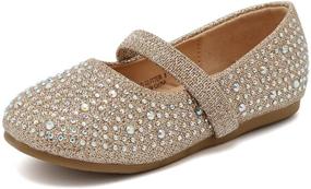 img 4 attached to 👠 Stylish and Sparkly: Shie Gold Glitter Toddler Shoes Ballerina U6DDGZX2 - Size 26 Girls' Shoes