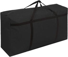 img 4 attached to 🛍️ KXF 180L Extra Large Waterproof Black Storage Bags with Handles - Durable Carry Bags for Under Bed Storage, Travel, Moving, Decorations, Gym, School - 100x60x30cm