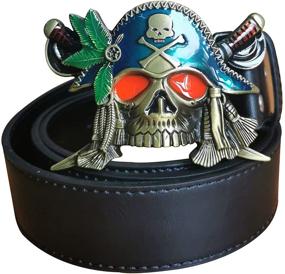 img 3 attached to Pirate Skull Buckle Fashion: Trendy Men's Accessories by Moolecole