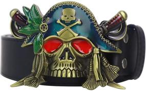 img 4 attached to Pirate Skull Buckle Fashion: Trendy Men's Accessories by Moolecole