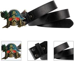 img 2 attached to Pirate Skull Buckle Fashion: Trendy Men's Accessories by Moolecole