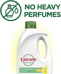 img 2 attached to Cascade Free & Clear Lemon Essence Dishwasher Detergent Gel - 2 Count (60 fl oz ea)