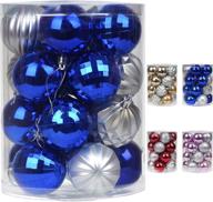 🎄 emopeak christmas ball ornaments set in pink & silver with delicate appearance - decorative xmas baubles balls (blue, 60mm/2.36'') logo