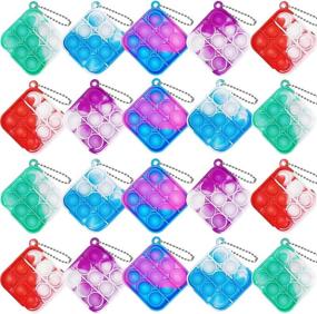 img 4 attached to 😊 BINGLALA Square Keychain Stress Reliever - 5 PCS
