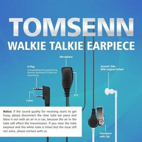 img 2 attached to 📻 TOMSENN Walkie Talkie Earpiece with Mic 2 Pin Acoustic Tube Headset Bundle - Compatible with Kenwood, Puxing, Wouxun, UV-5R, BF-888S - Pack of 10