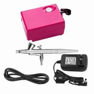 💄 pinkiou airbrush makeup set with mini compressor and 0.4mm needle and nozzle for face paint, nail and body paint - sp16 (red) logo