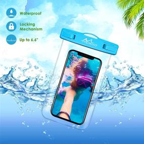 img 2 attached to 📱 MoKo Waterproof Phone Pouch [3 Pack], Underwater Phone Case Dry Bag with Lanyard for iPhone 13/13 Pro Max/12/12 Pro Max/11 Pro Max, X/Xr/Xs Max, 8/7, Galaxy S21/S10/S9, Note 10/9/8