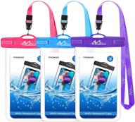 📱 moko waterproof phone pouch [3 pack], underwater phone case dry bag with lanyard for iphone 13/13 pro max/12/12 pro max/11 pro max, x/xr/xs max, 8/7, galaxy s21/s10/s9, note 10/9/8 logo