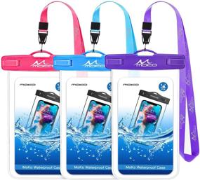 img 4 attached to 📱 MoKo Waterproof Phone Pouch [3 Pack], Underwater Phone Case Dry Bag with Lanyard for iPhone 13/13 Pro Max/12/12 Pro Max/11 Pro Max, X/Xr/Xs Max, 8/7, Galaxy S21/S10/S9, Note 10/9/8