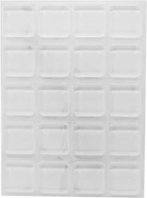 img 4 attached to 🔘 20-Pack Self-Adhesive Large Rubber Bumpers - Cutting Board Feet Pads - 1 Inch Square Clear Rubber Bumper Pads